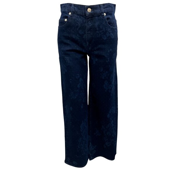 Erdem Dark Blue Floral Denim Jeans
